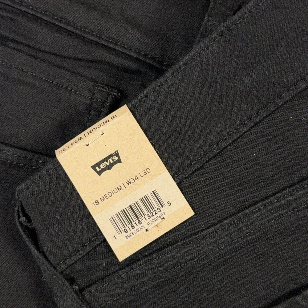 Levi's Classic Straight Hypersoft Mid Rise Jeans 18‎ Medium W34 L30 Black NWT